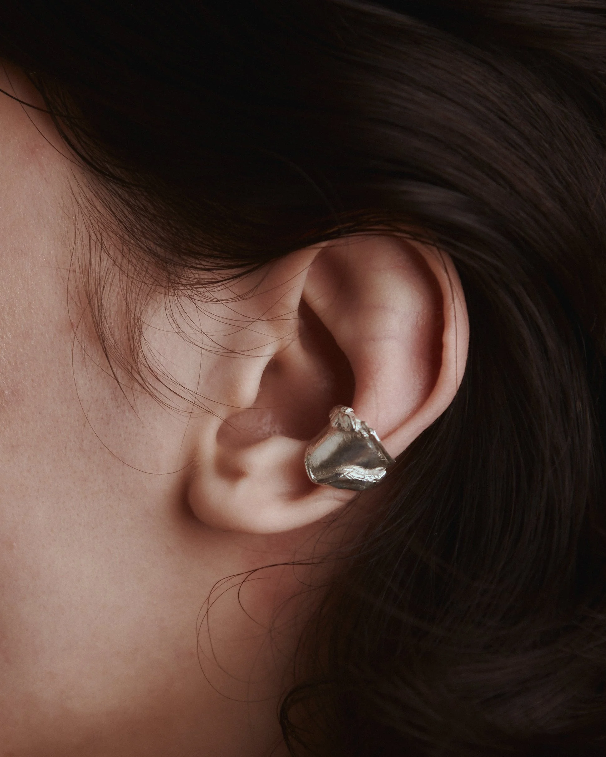 Unisex silver ear cuff