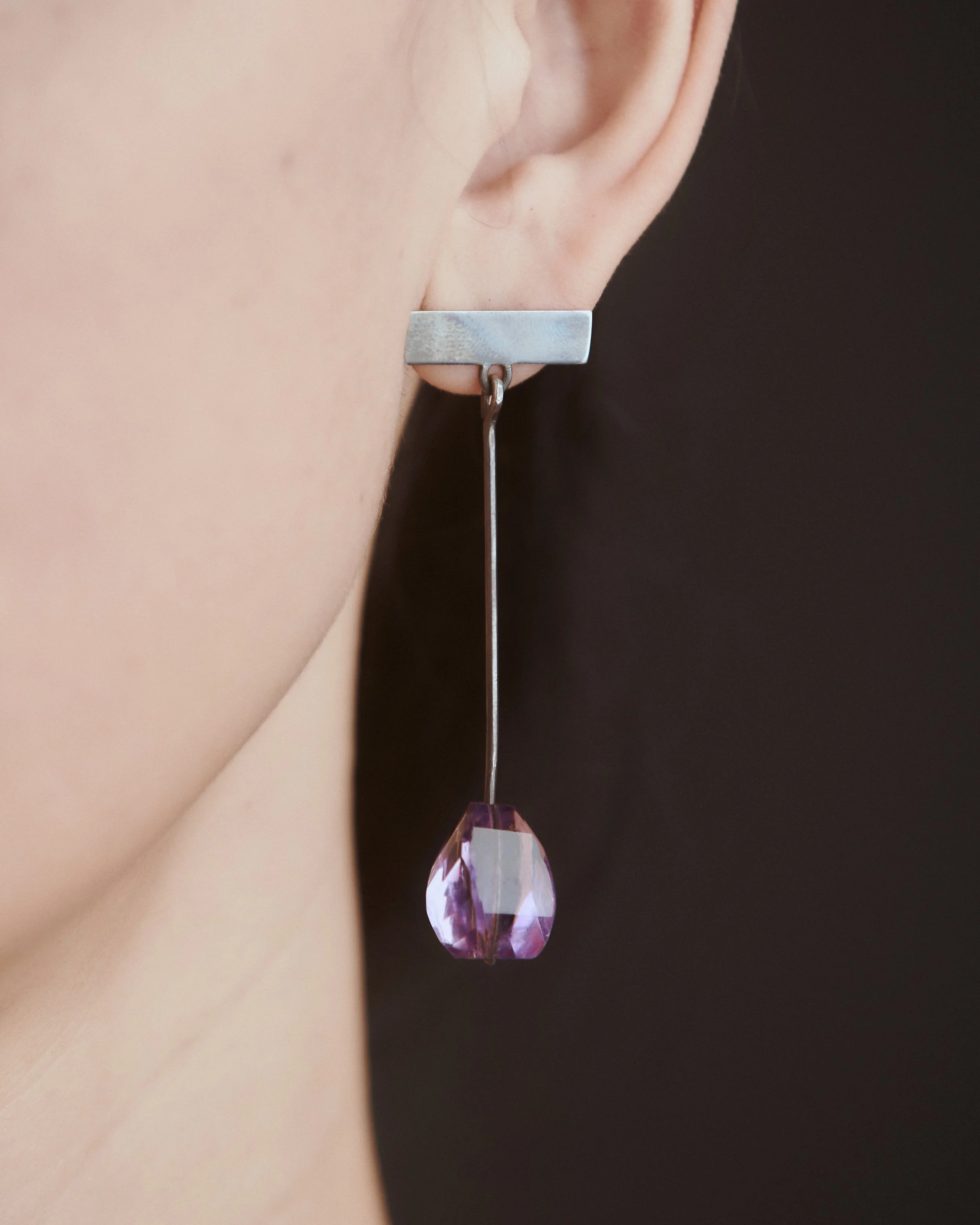 Purple amethyst Drop Earring