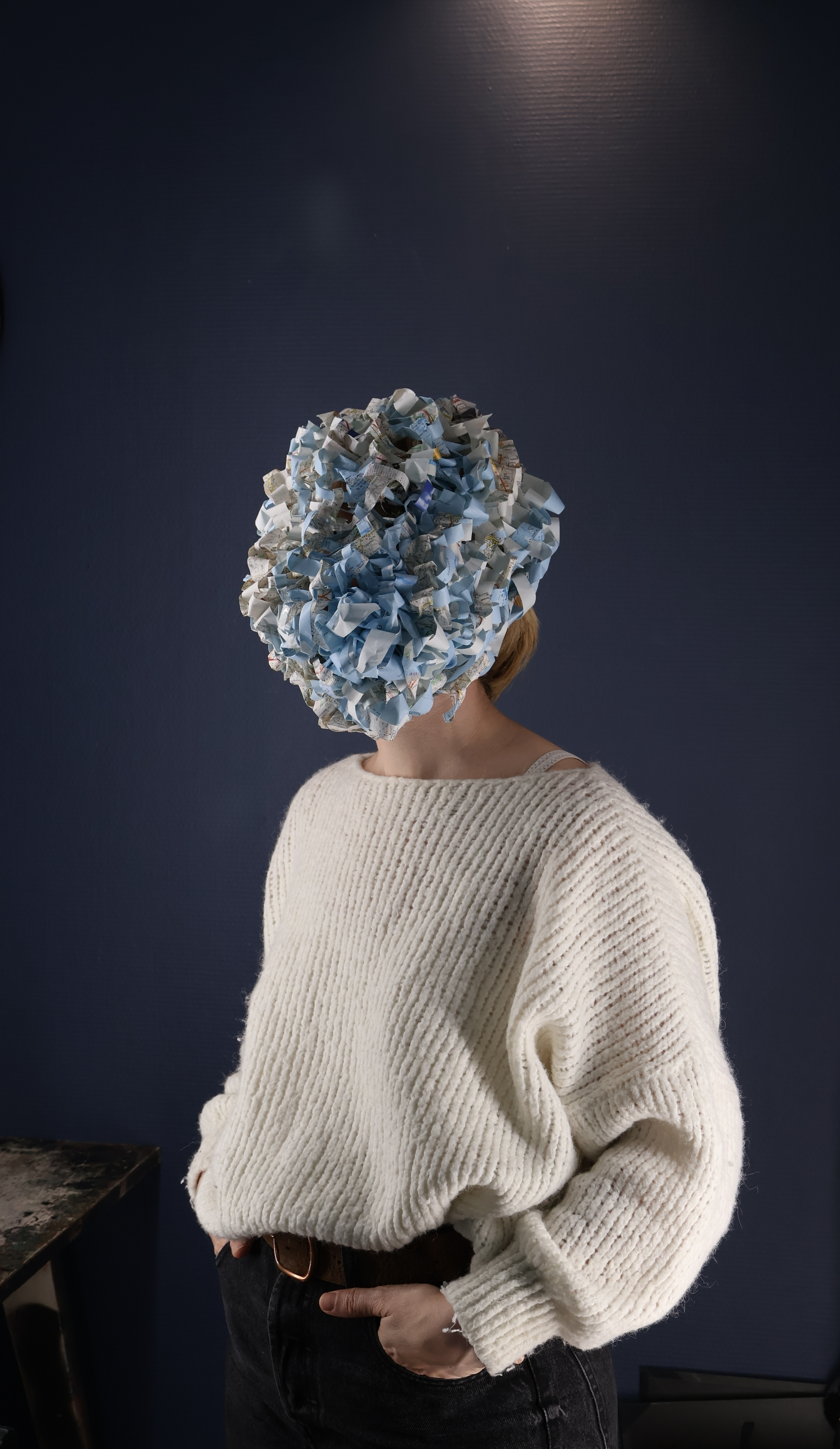 Tête de Bretagne, tricot d'une carte routière du Finistère, 2025