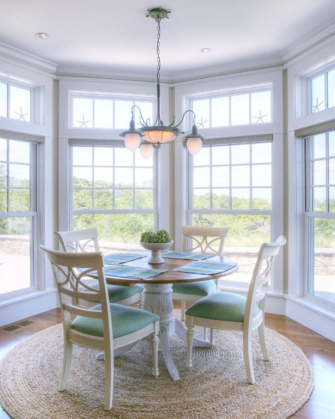 This chandelier brought a touch of #CapeCod to a bright and airy space &hellip; Give us a call today! #LongPointElectric