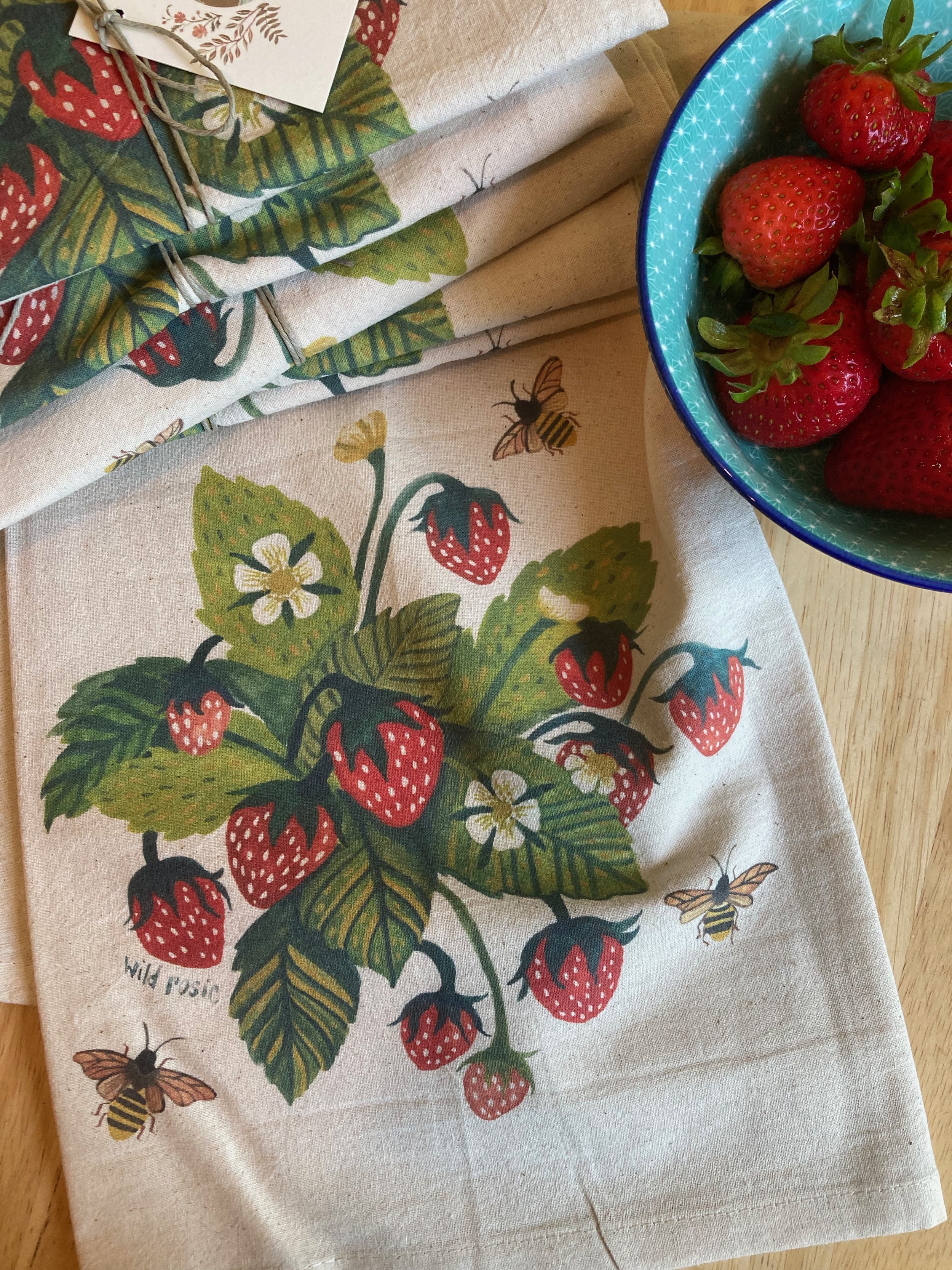 Strawberry Patch Tea Towel