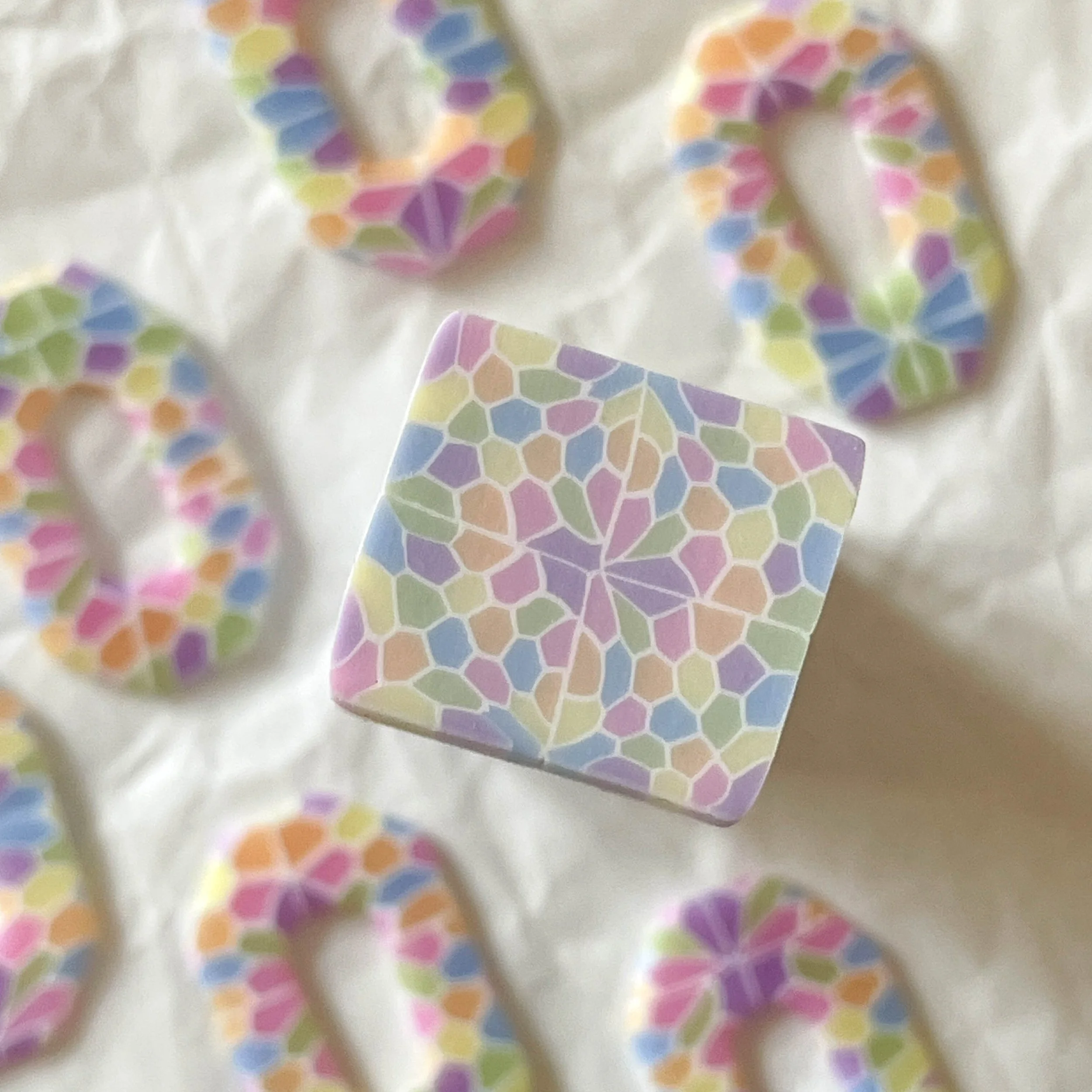 Pastel Water color polmyer clay earring tutorial