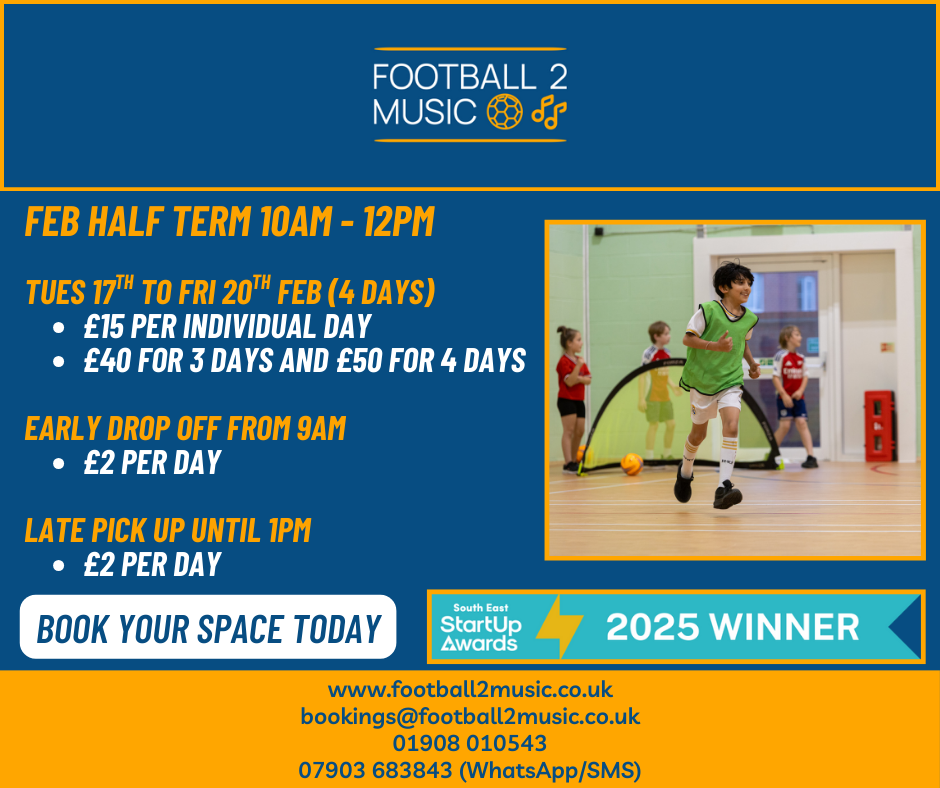 Join us for our February 2026 Half Term Activities — Football 2 Music Ltd