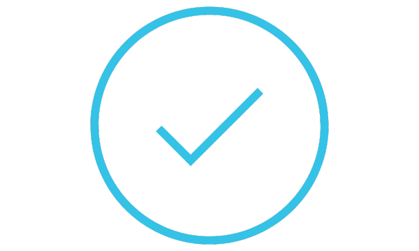 A digital icon of a checkmark inside a circle, indicating confirmation or completion.