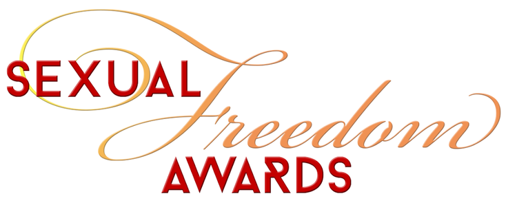 A logo for the Sexual Freedom Awards, featuring the words 'SEXUAL,' 'FREEDOM,' and 'AWARDS' in red and orange script.