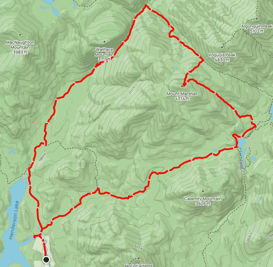 Map of loop trail to Marshall
