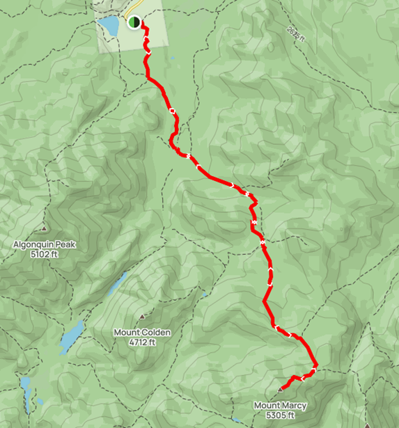 Map of trail to Marcy