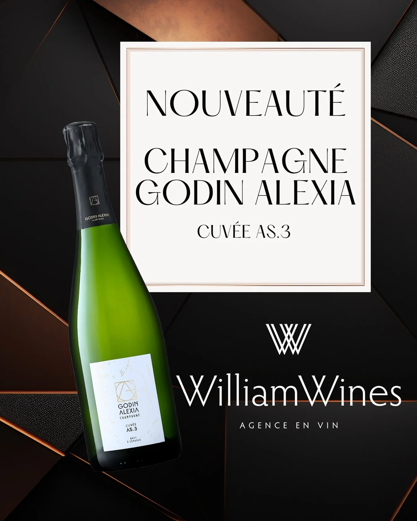 ✨ Nouveau chez William Wines ✨

Fra&icirc;chement arriv&eacute;e &agrave; l&rsquo;agence, une cuv&eacute;e qui fait d&eacute;j&agrave; tourner les t&ecirc;tes : la Champagne Godin Alexia &ndash; Cuv&eacute;e AS.3 🥂

Derri&egrave;re cette cr&eacute;a