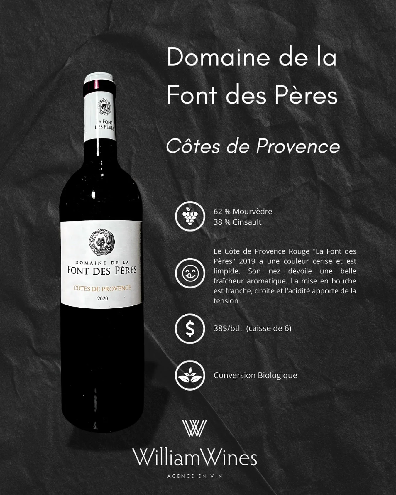 Domaine de La Font des P&egrave;res &ndash; C&ocirc;tes de Provence Rouge 2020

Quand on pense aux C&ocirc;tes de Provence, le ros&eacute; vient souvent en t&ecirc;te, mais certains rouges m&eacute;ritent tout autant d&rsquo;attention. Le C&ocirc;tes