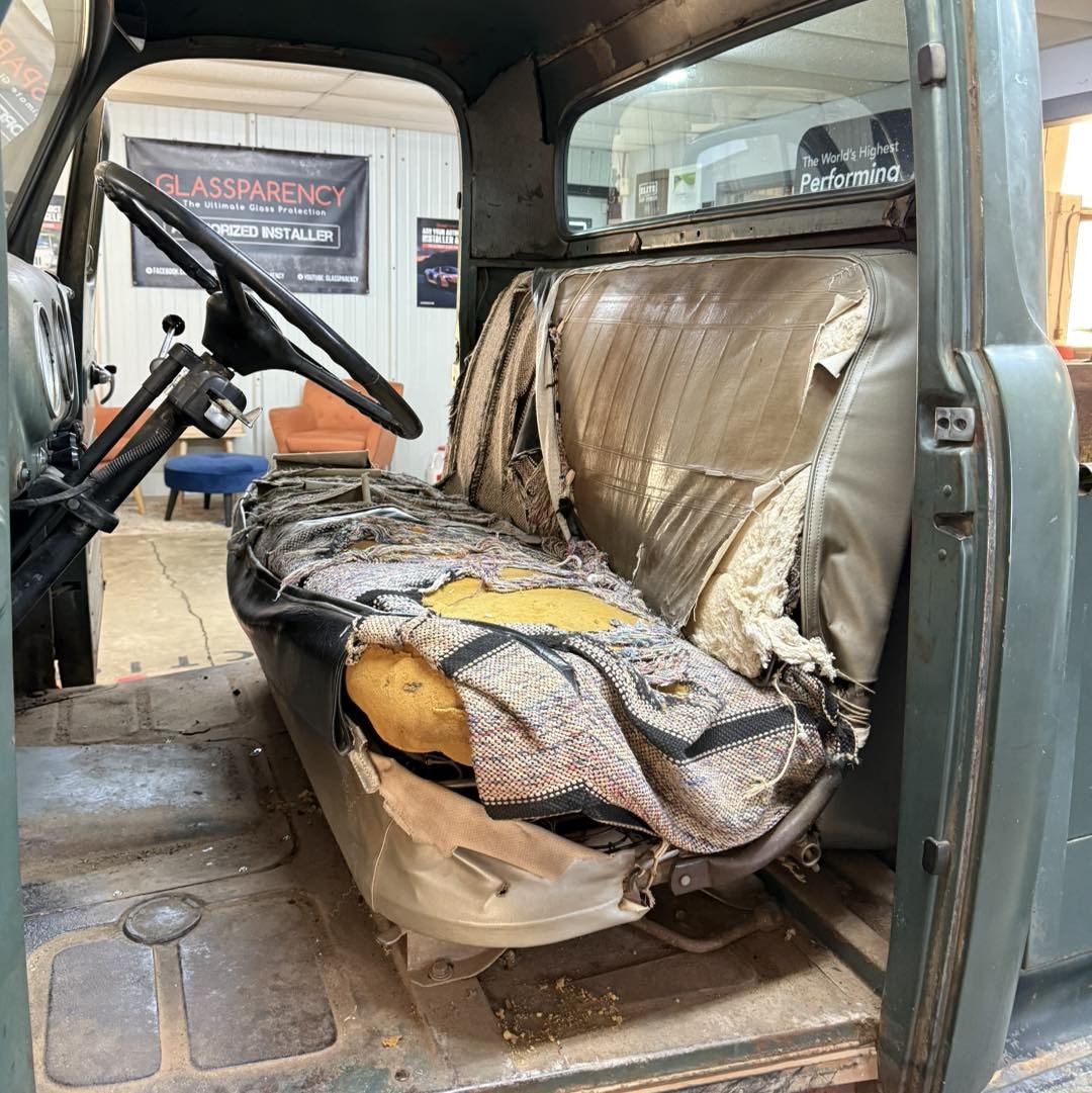 Customer brought in his 51 Ford to have the seat rebuilt and headliner installed.  Took the seat stripped it down to the springs and started over.  It received all new foam along with a new cover made from scratch. 
&mdash;&mdash;&mdash;&mdash;&mdash