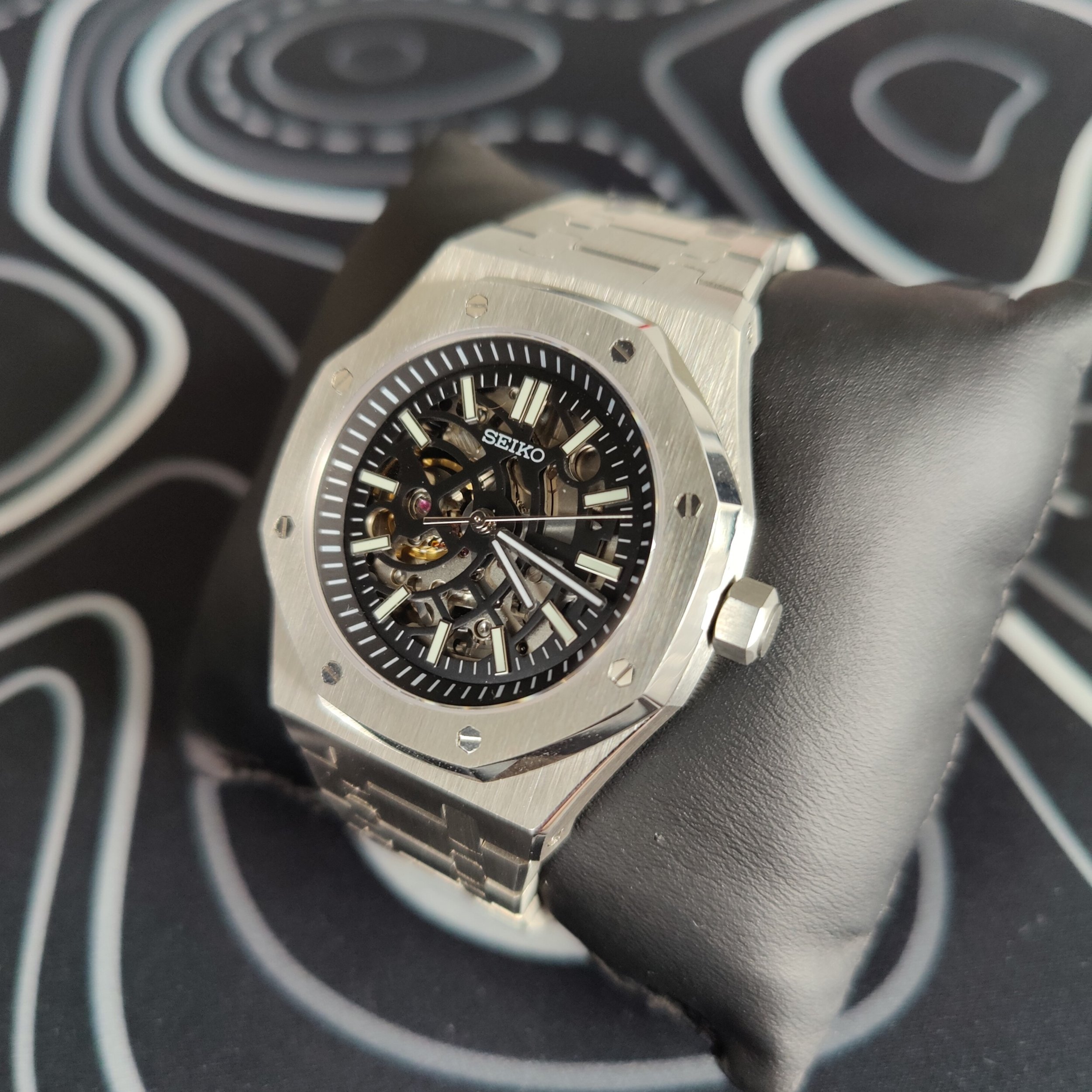 Seiko Mod Oak Skeleton Second Angle