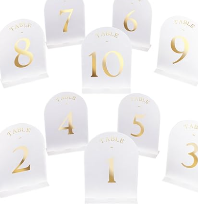 Gold Embossed Table Numbers