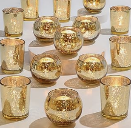 Gold Votive Candle Holders