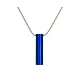 Blue pendant necklace with gray cord