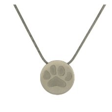 Silver necklace with paw print pendant