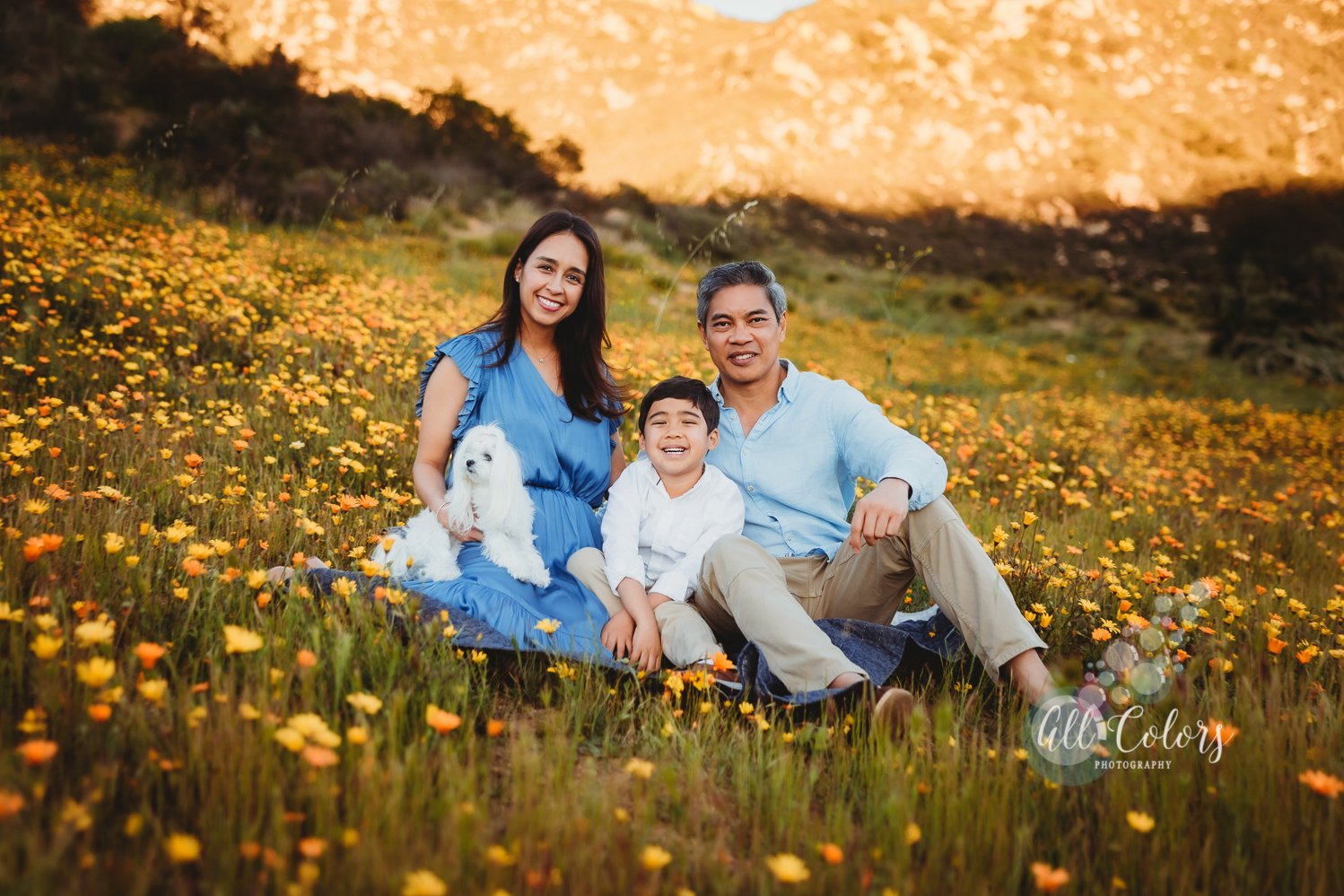 Family Photos in the Wildflowers | A Beautiful Session for a Family of 3