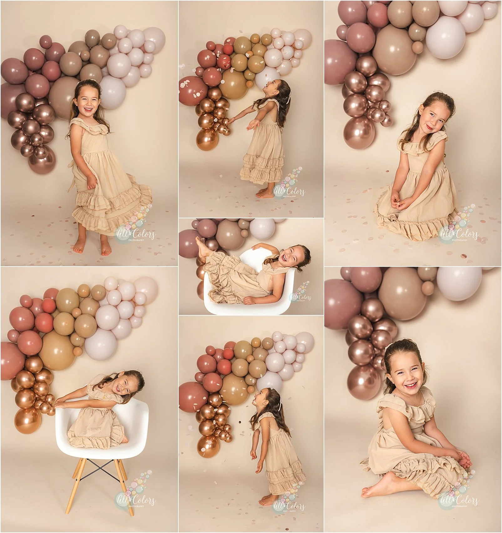 Muted color studio set up for a birthday photoshoot