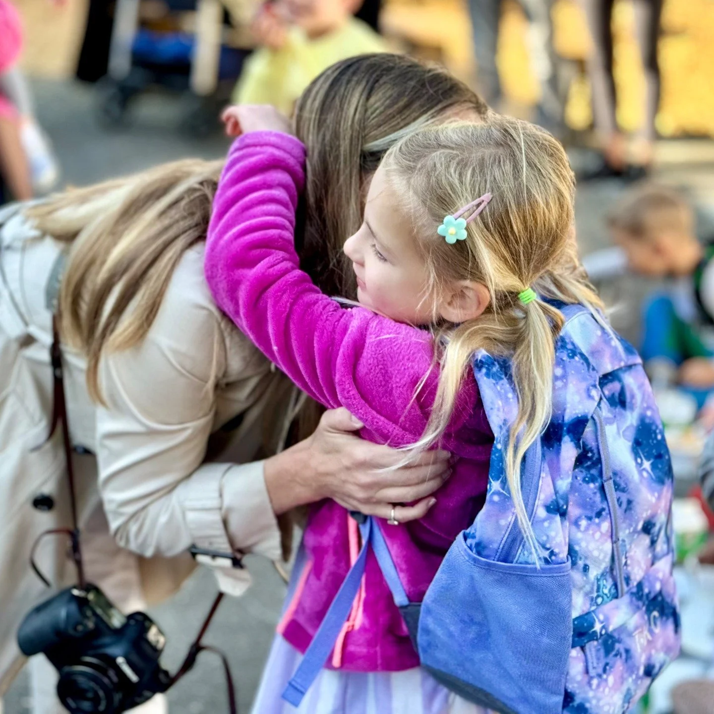 A first day of kindergarten hug... All the sniffles were coming from me