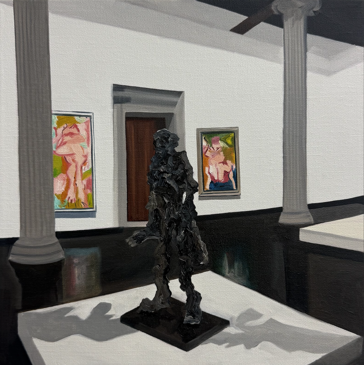 "Clamdigger / L'italia" (2025). Oil on canvas. 12 x 12 inches.