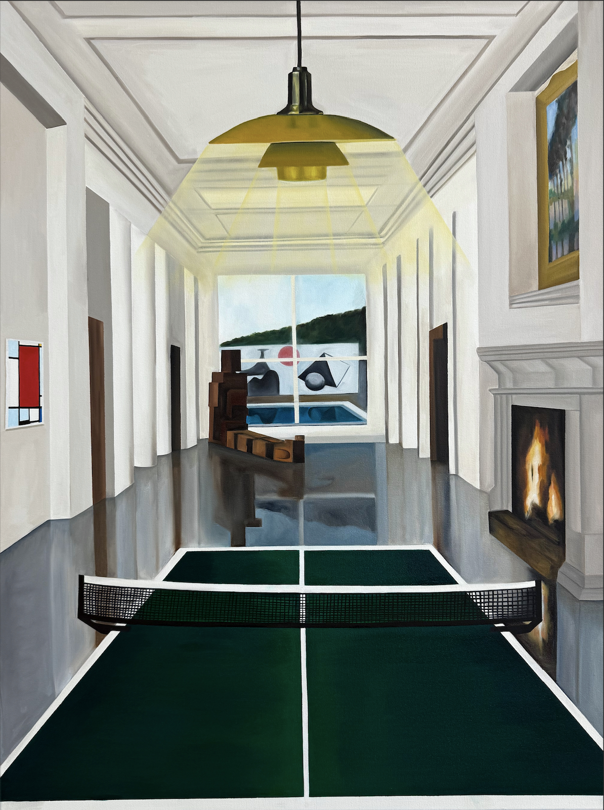 "Gormley Hallway" (2025). Oil on canvas. 30 x 40 inches.