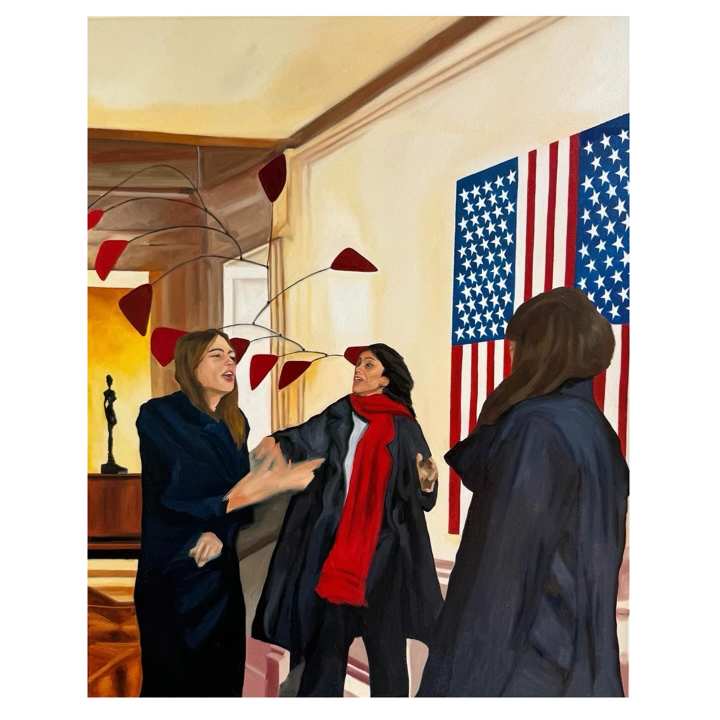 "In Pursuit of a Lighter (2025). Oil on canvas. 24 x 30 inches.