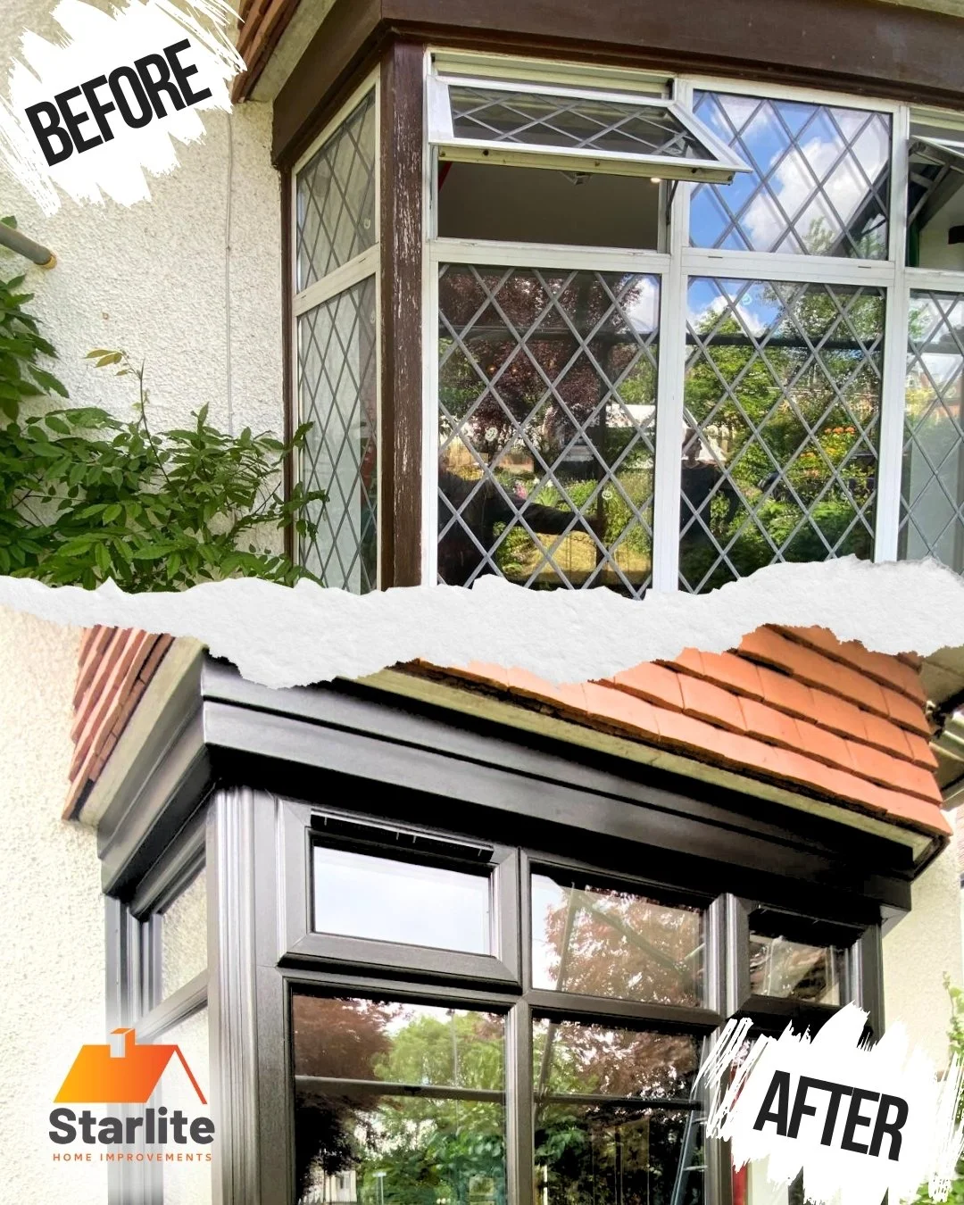 Before ➡️ After 💥
This bay window glow-up in London SE12 is proof that the right frames change everything. Out with the old aluminium + lead, in with sleek black uPVC that&rsquo;s energy-efficient, modern, and built to last.

Would you pick this upg