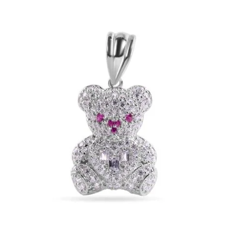 MØNARQ™ RHODIUM SILVER TEDDY BEAR PENDANT