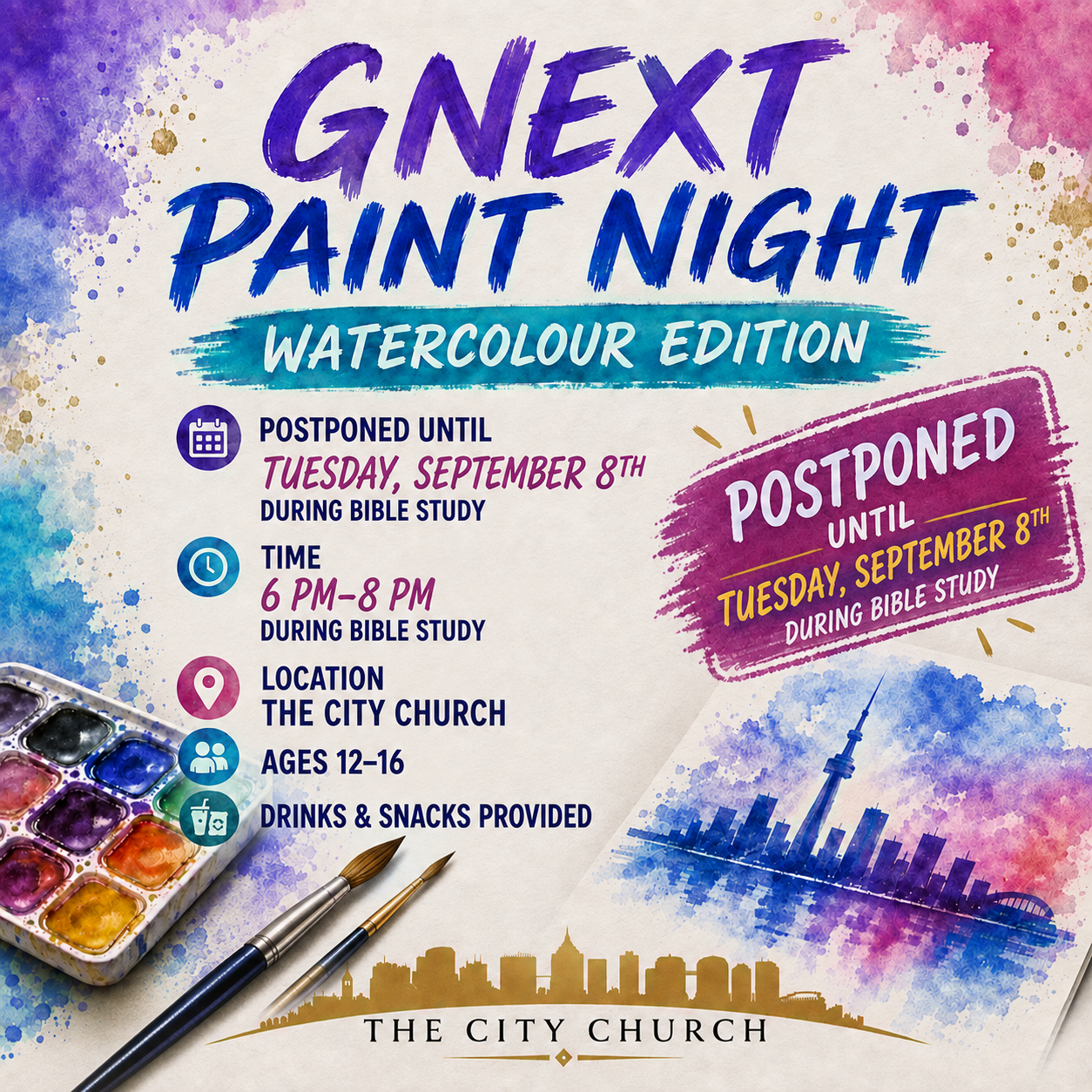 G Next Paint Night NOW TUES. SEPT 8TH