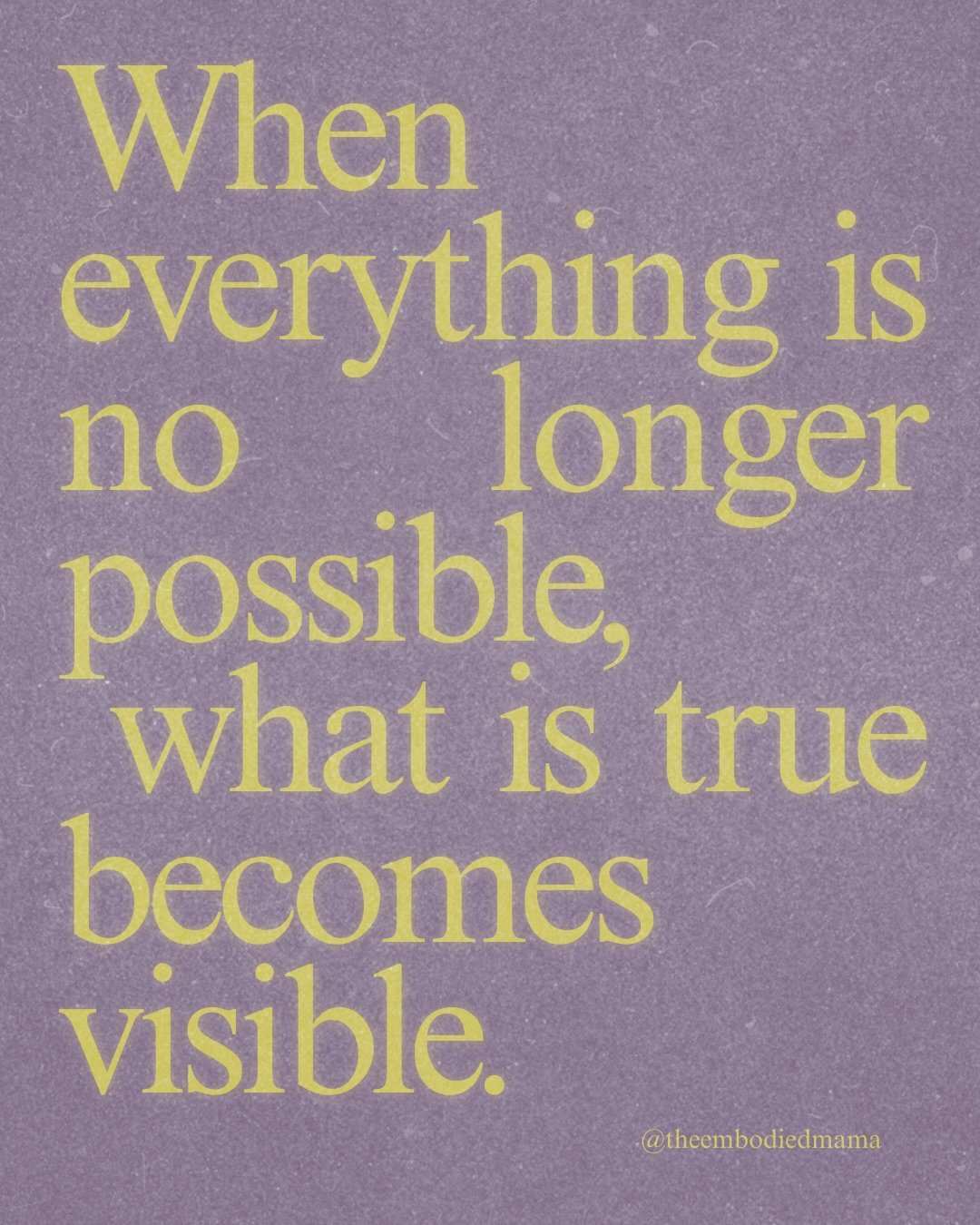 I think one of the many gifts motherhood gives us is limits.

In the beginning, they can feel like impositions.
Like literal confinement or loss.

But for me personally, because I no longer had the energy or capacity I once did, I had to get honest.
