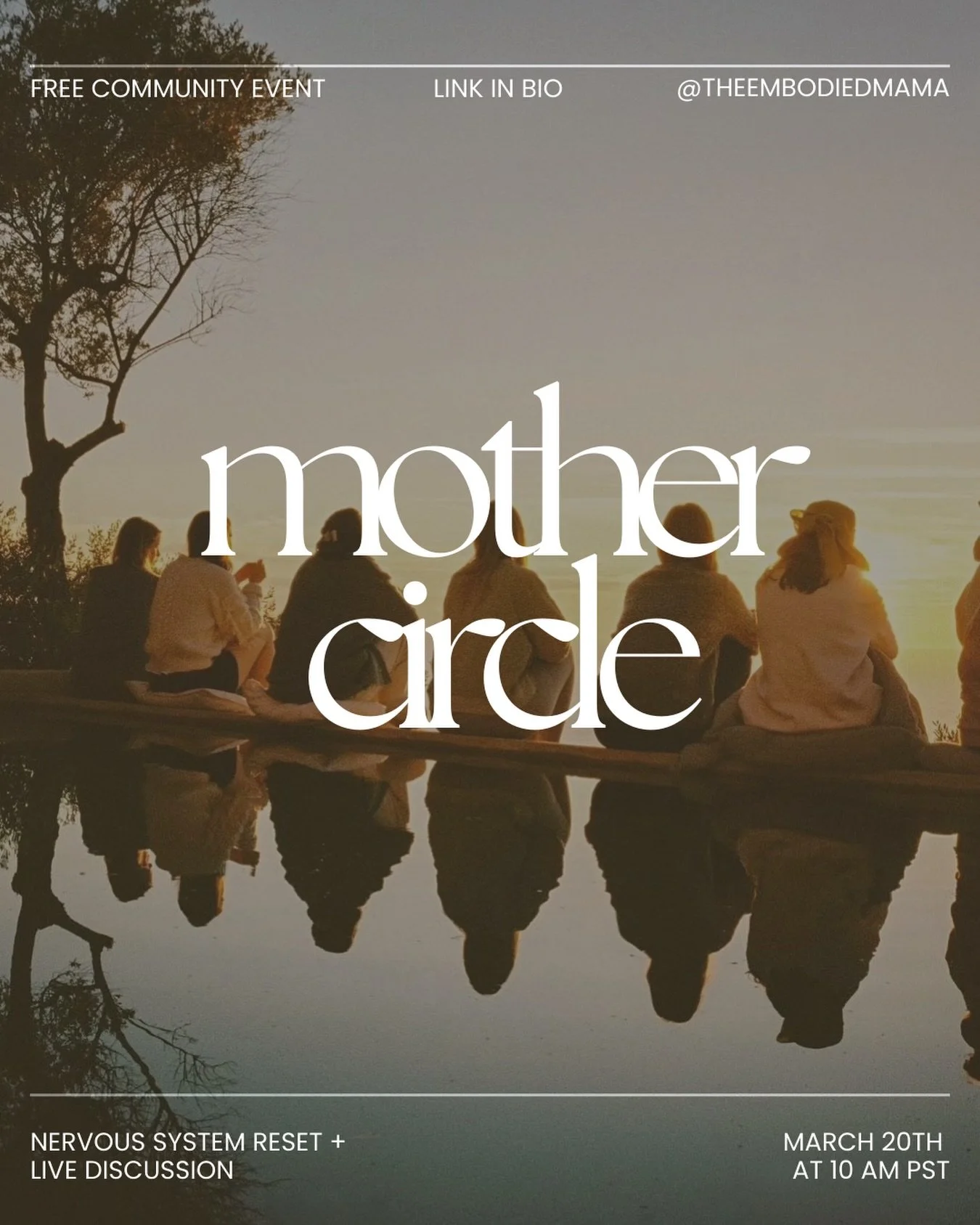 On the Spring Equinox, March 20th at 10am PST, we are gathering for a Mother Circle.

A soft place for mothers to land.

Together we will begin with a gentle nervous system reset, followed by a conversation about the many rhythms of mothering. Becaus