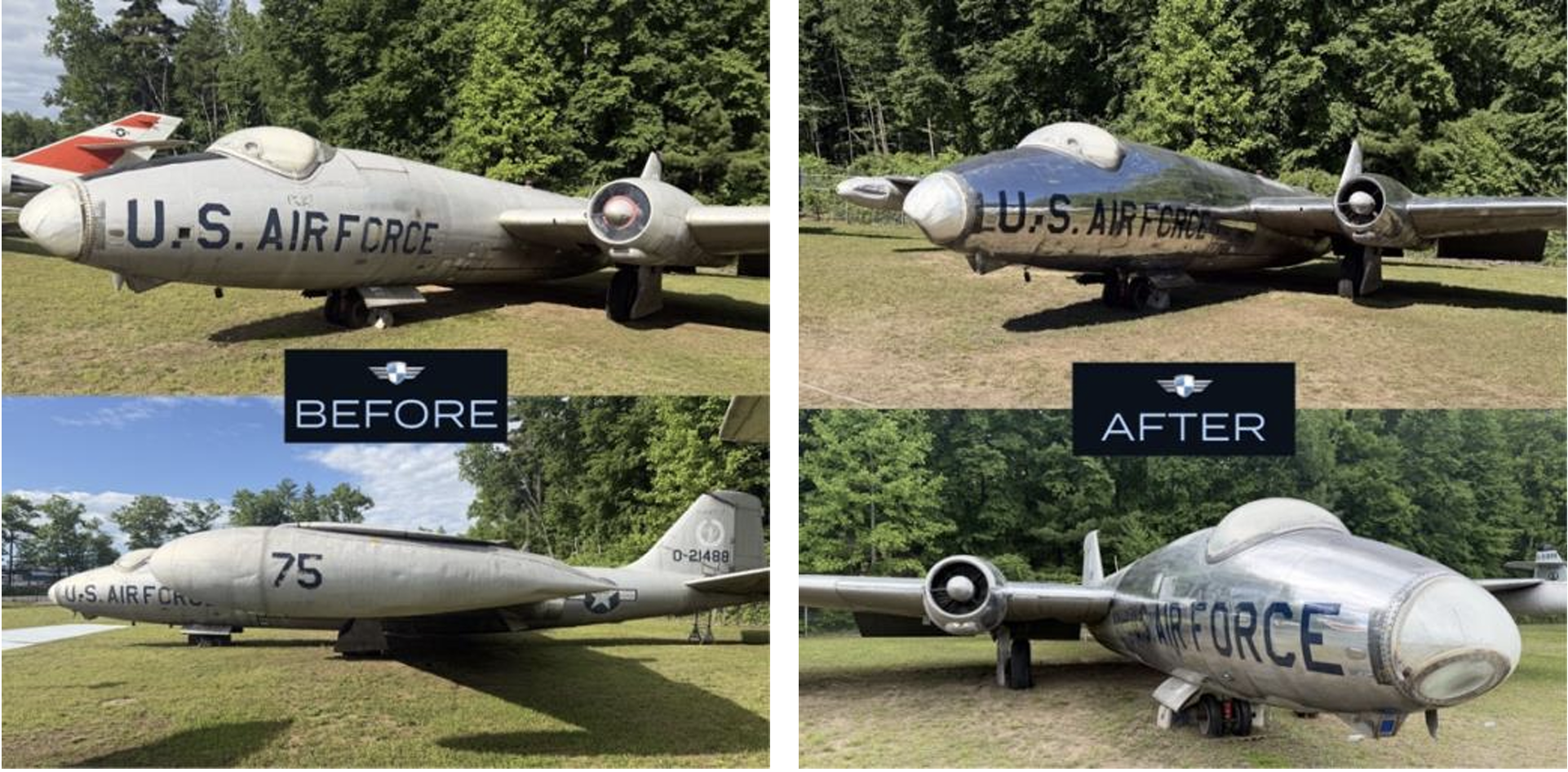 Aircraft detailing specialists contribute professional care to two iconic military aircraft at  Windsor Locks museum