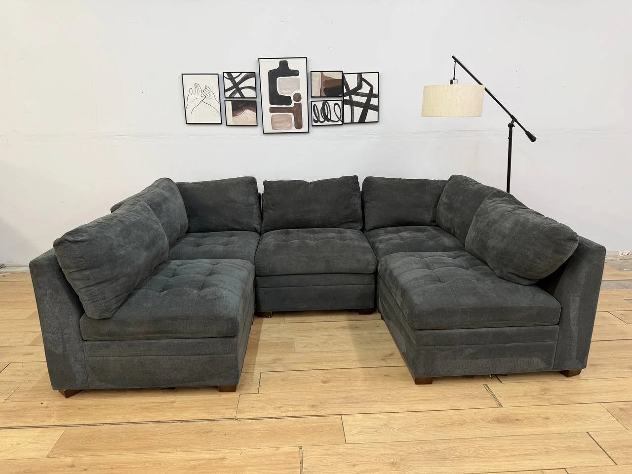 Thomasville Dark Gray Tisdale 5pc Modular Sectional Couch - $899