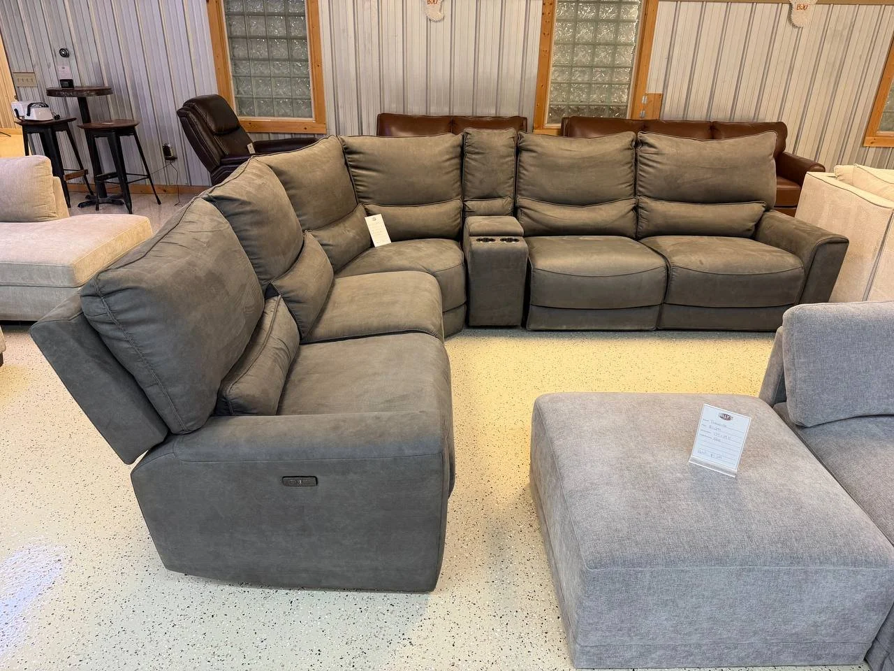 Dark Gray Modular Electric Recliner Sectional Couch - 1,200