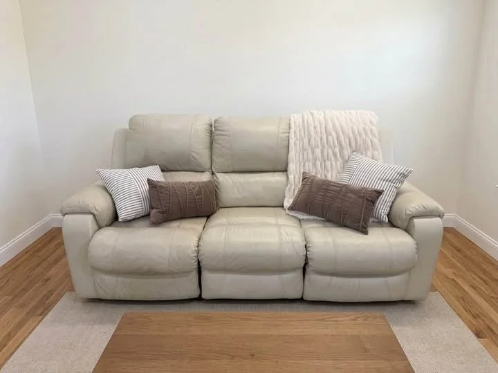Beige Leather Recliner - $299