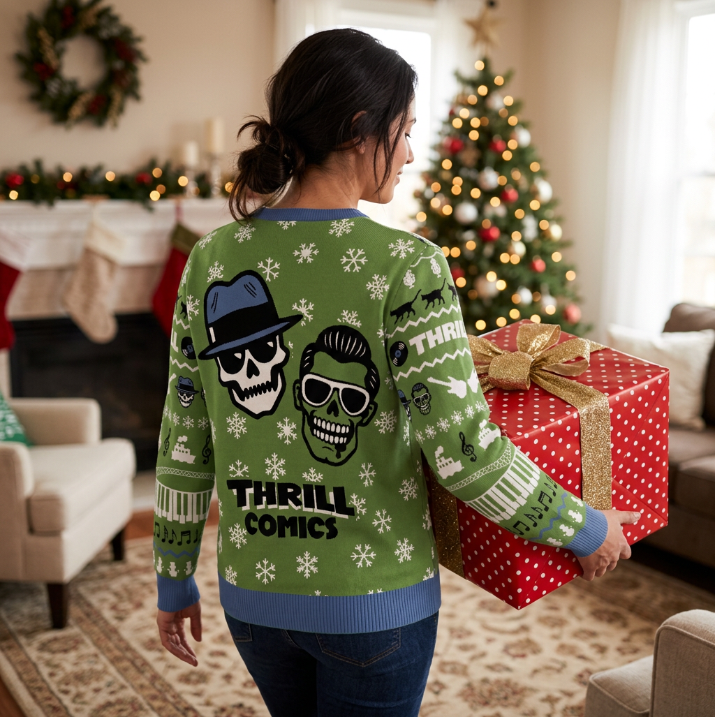Firefly_Gemini Flash_I need a stock photo image of a woman from slightly behind wearing this sweater and h 840260.png