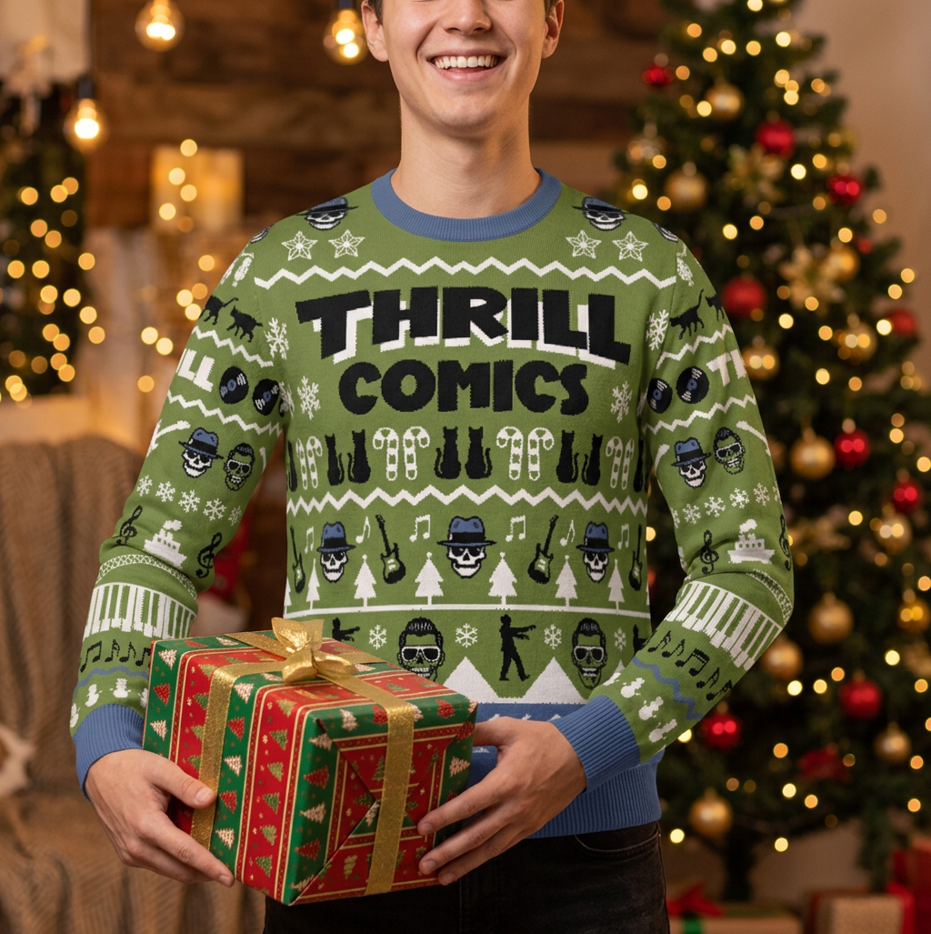 Thrill Comics Holiday Sweater