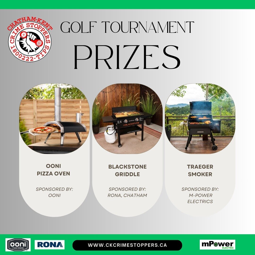 Don't FORE-GET To Register Your Team &amp; Join Us For An Opportunity To Win These Fantastic Prizes! ⛳️

Visit our website and register your team or sponsor a hole - spots are filling up quick!

https://www.ckcrimestoppers.ca/