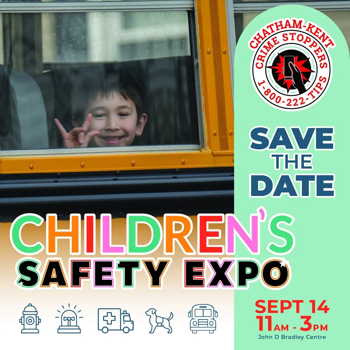 🚨 For the FIRST TIME EVER 🚨

All of your community&rsquo;s first responders will be together in one place&mdash;outside of an emergency!

👮 CK Police &amp; OPP
🚒 CK Fire Services 
🚑 CK EMS 
🚌 Chatham-Kent Student Transportation Services 
👨&zwj