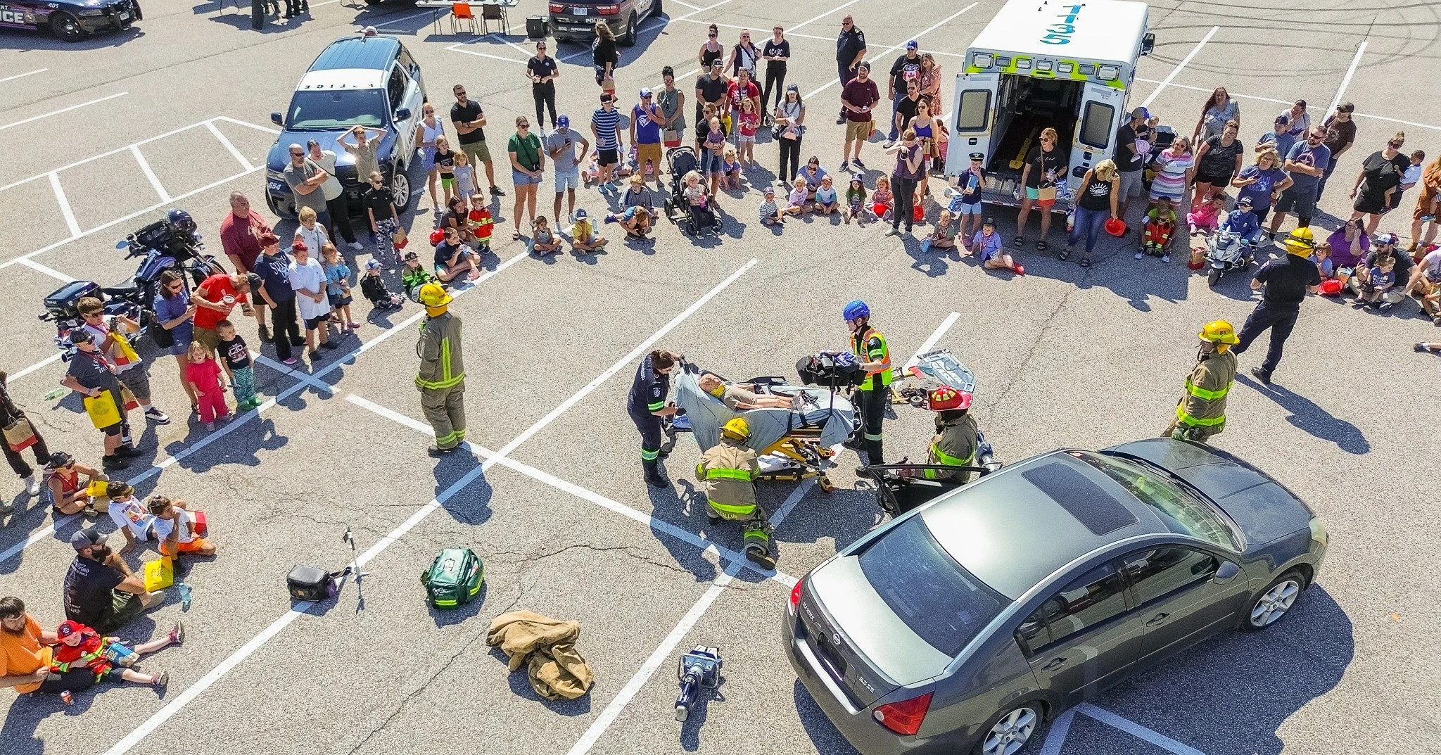 Emergency services teams came together to showcase their amazing talents at the Children's Safety Expo yesterday. From taking off the doors, to providing life-saving care (simulated), to literally taking the roof off the car, the crews worked togethe