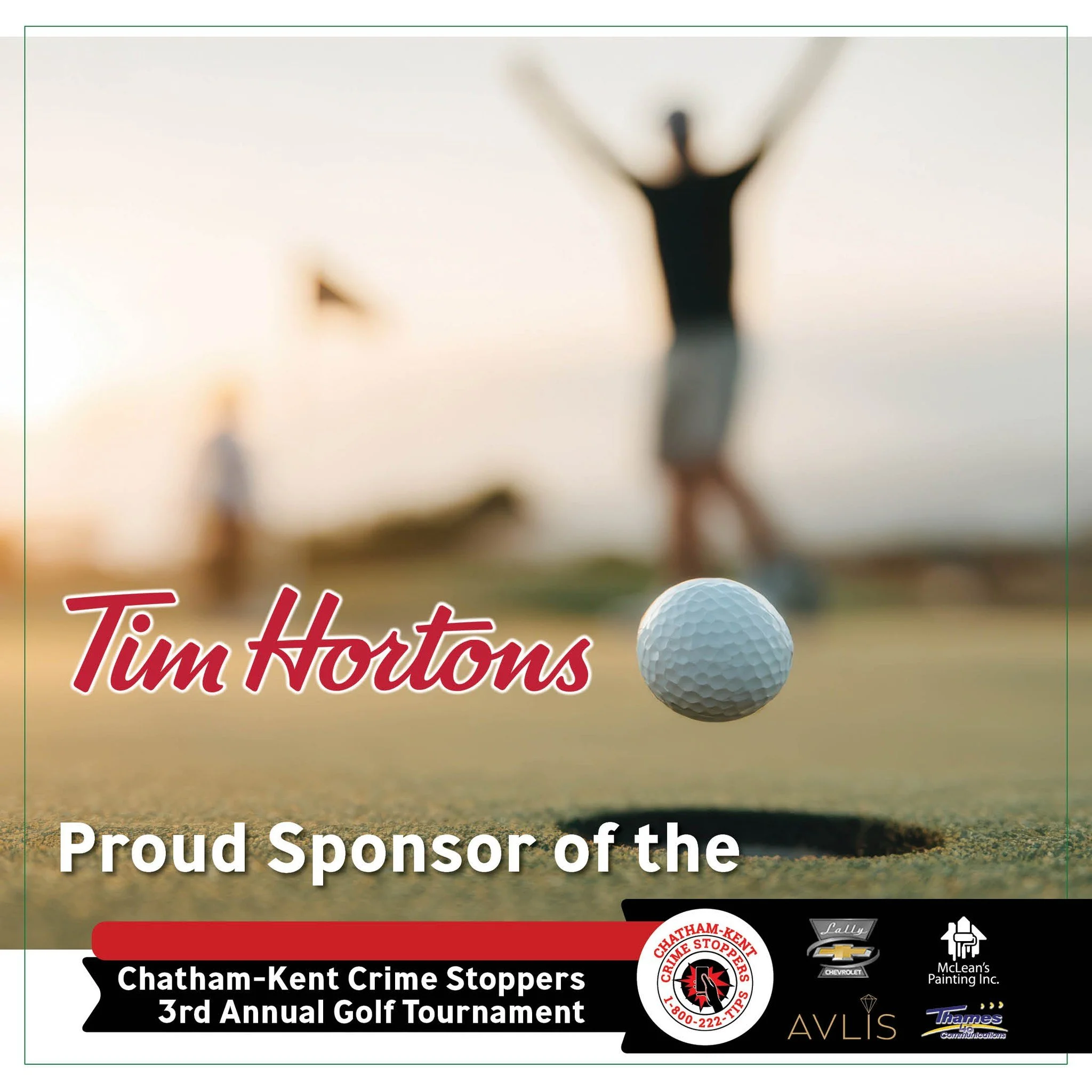 Tim Hortons - The Pritchard Locations is a hole sponsor for the 2026 Chatham-Kent Crime Stoppers Golf Tournament! We really appreciate their support. Learn more about them and all of our amazing sponsors: https://www.ckcrimestoppers.ca/2026-golf-tour