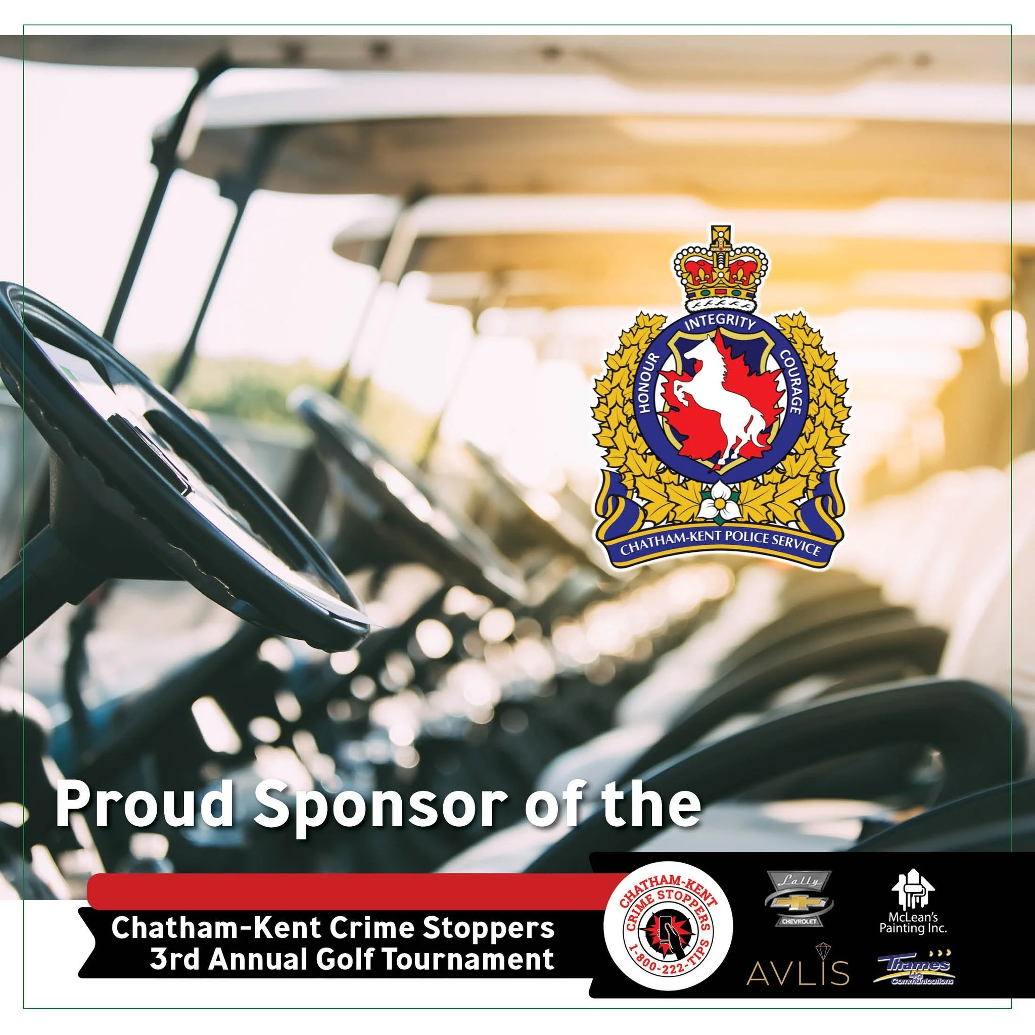 Chatham-Kent Police Service is a hole sponsor for the 2026 Chatham-Kent Crime Stoppers Golf Tournament! We really appreciate their support. Learn more about them and all of our amazing sponsors: https://www.ckcrimestoppers.ca/2026-golf-tournament-spo