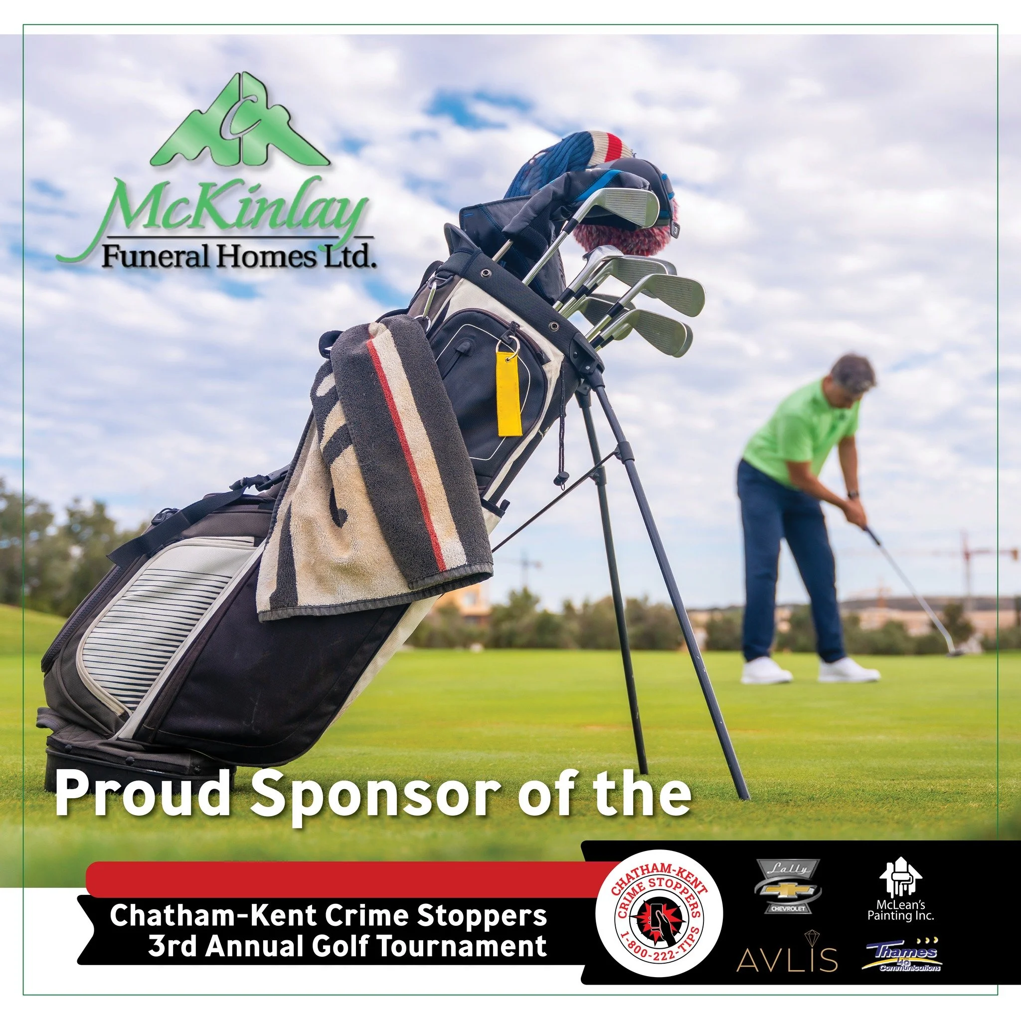McKinlay Funeral Homes is a hole sponsor for the 2026 Chatham-Kent Crime Stoppers Golf Tournament! We really appreciate their support. Learn more about them and all of our amazing sponsors: https://www.ckcrimestoppers.ca/2026-golf-tournament-sponsors