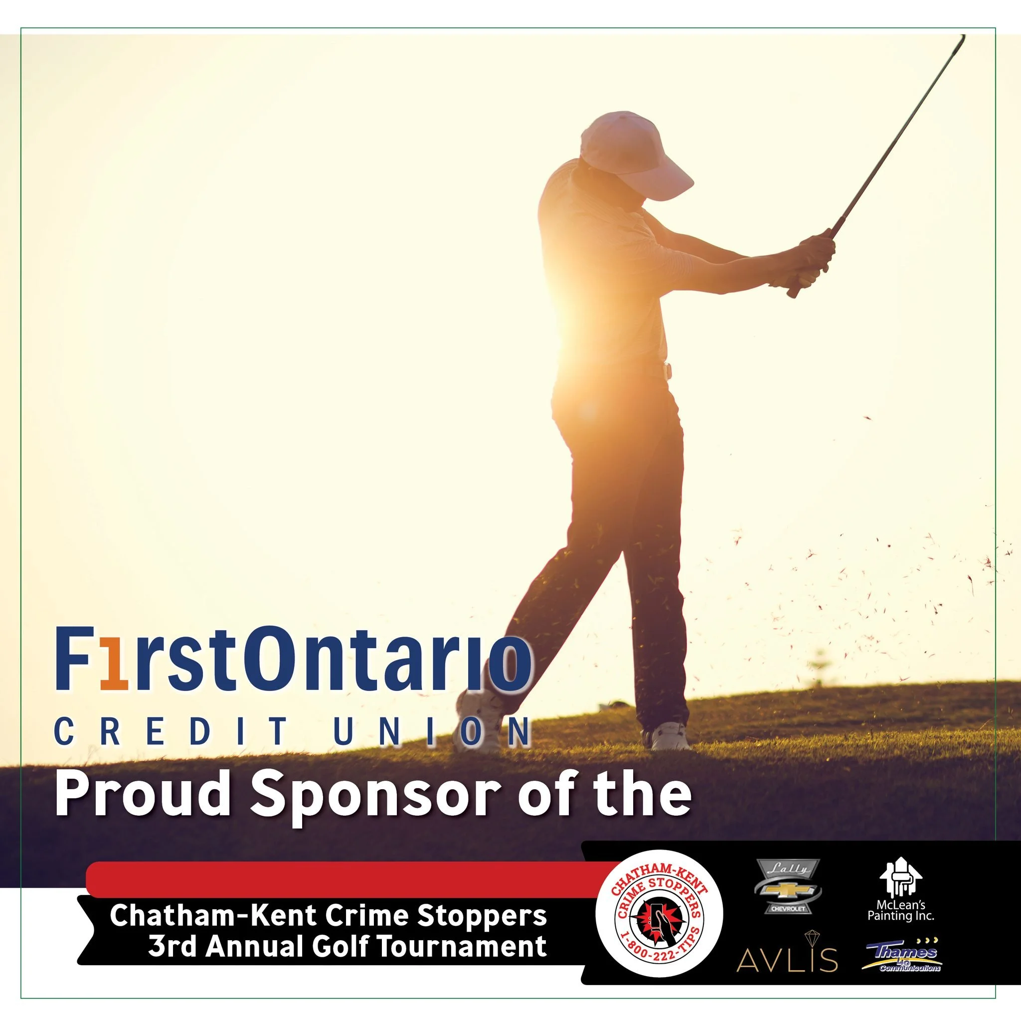 First Ontario Credit Union is a hole sponsor for the 2026 Chatham-Kent Crime Stoppers Golf Tournament! We really appreciate their support. Learn more about them and all of our amazing sponsors: https://www.ckcrimestoppers.ca/2026-golf-tournament-spon