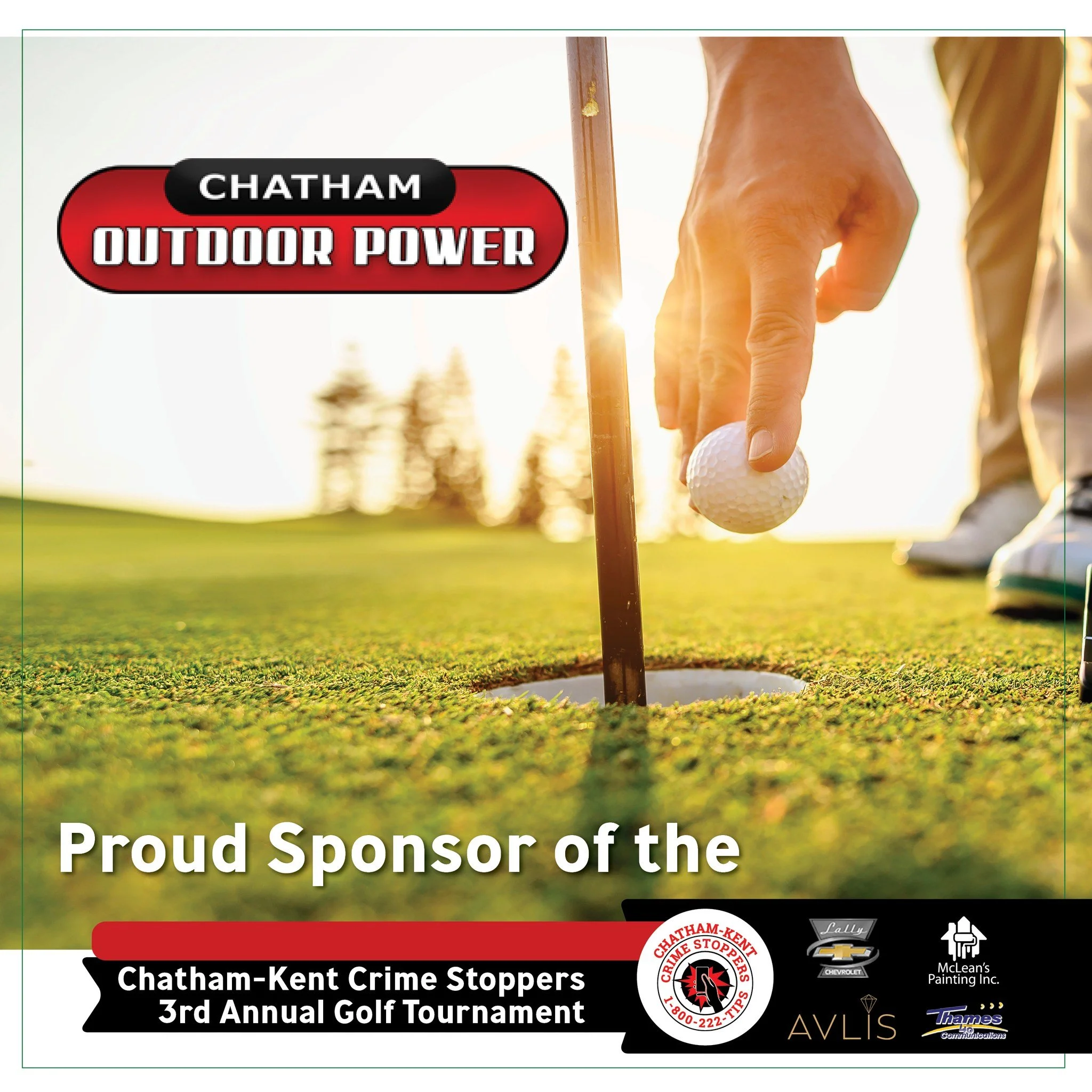 Chatham Outdoor Power is a hole sponsor for the 2026 Chatham-Kent Crime Stoppers Golf Tournament! We really appreciate their support. Learn more about them and all of our amazing sponsors: https://www.ckcrimestoppers.ca/2026-golf-tournament-sponsors
