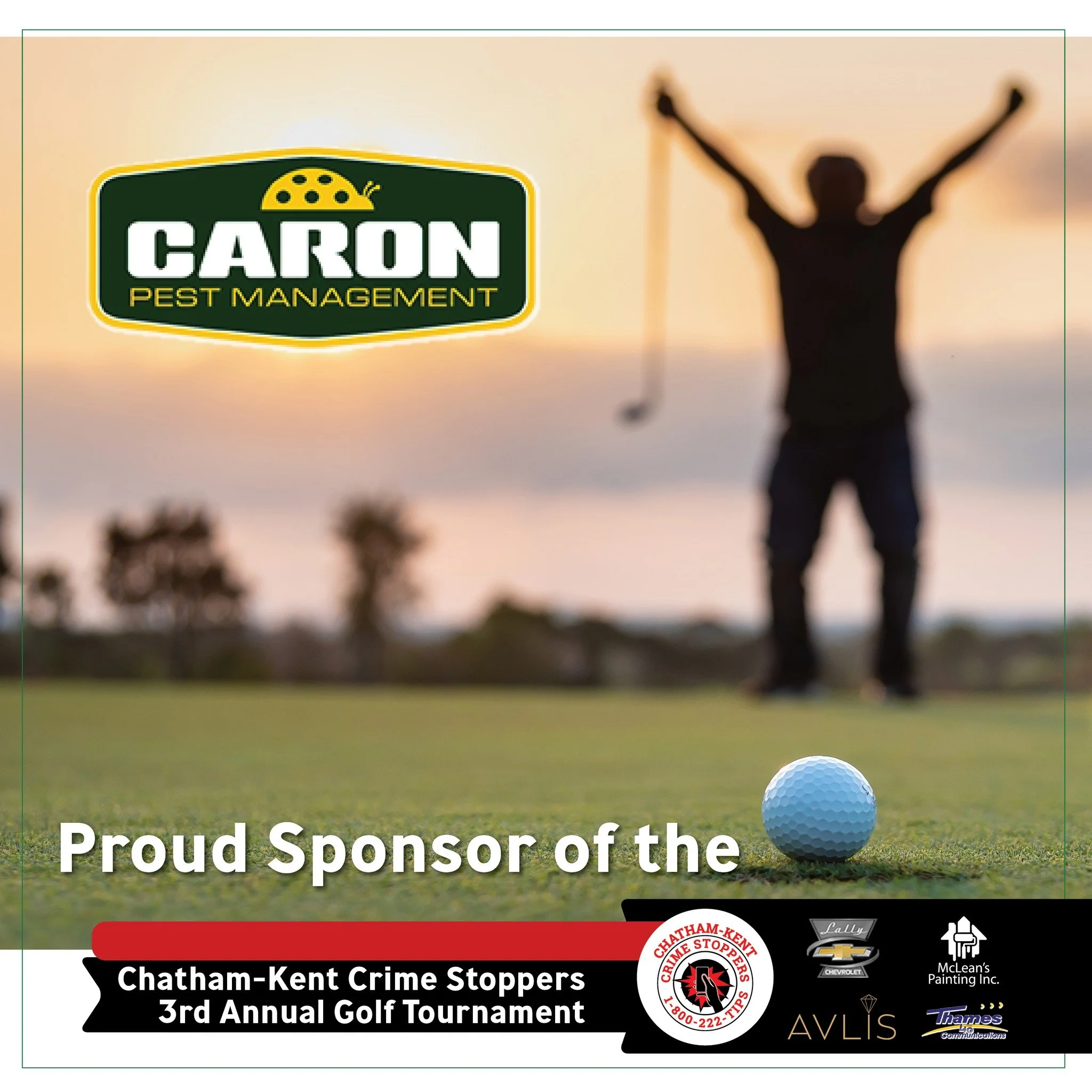Caron Pest Management is a hole sponsor for the 2026 Chatham-Kent Crime Stoppers Golf Tournament! We really appreciate their support. Learn more about them and all of our amazing sponsors: https://www.ckcrimestoppers.ca/2026-golf-tournament-sponsors
