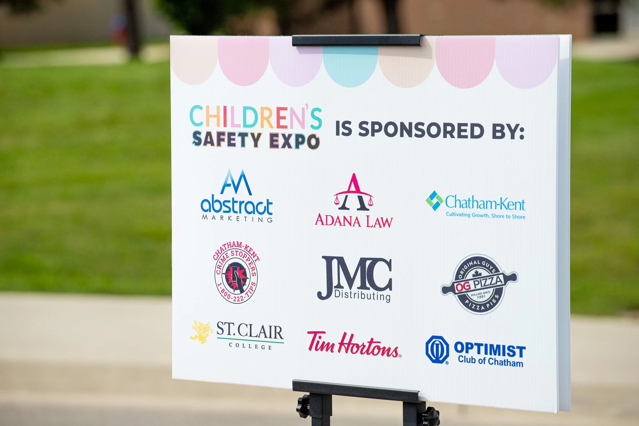 A huge thank you to our sponsors for the Children's Safety Expo. The event was a huge success!

Municipality of Chatham-Kent
Optimist Club of Chatham
Tim Hortons
St. Clair College
Original Guys Pizza Pies - OG PIZZA Chatham
JMC Distributing
Adana Law