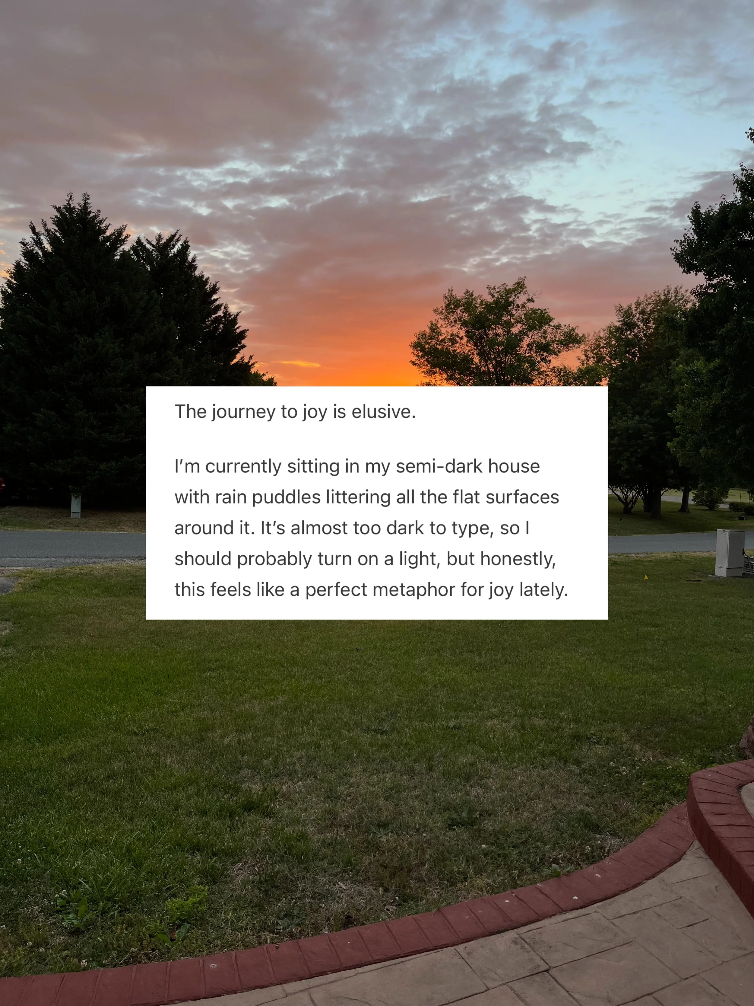 I&rsquo;m learning that joy cannot depend on ideal circumstances if I want it to last.

Maybe God&rsquo;s presence is steadier than the conditions I keep waiting to change.

New on Substack. 🤍
