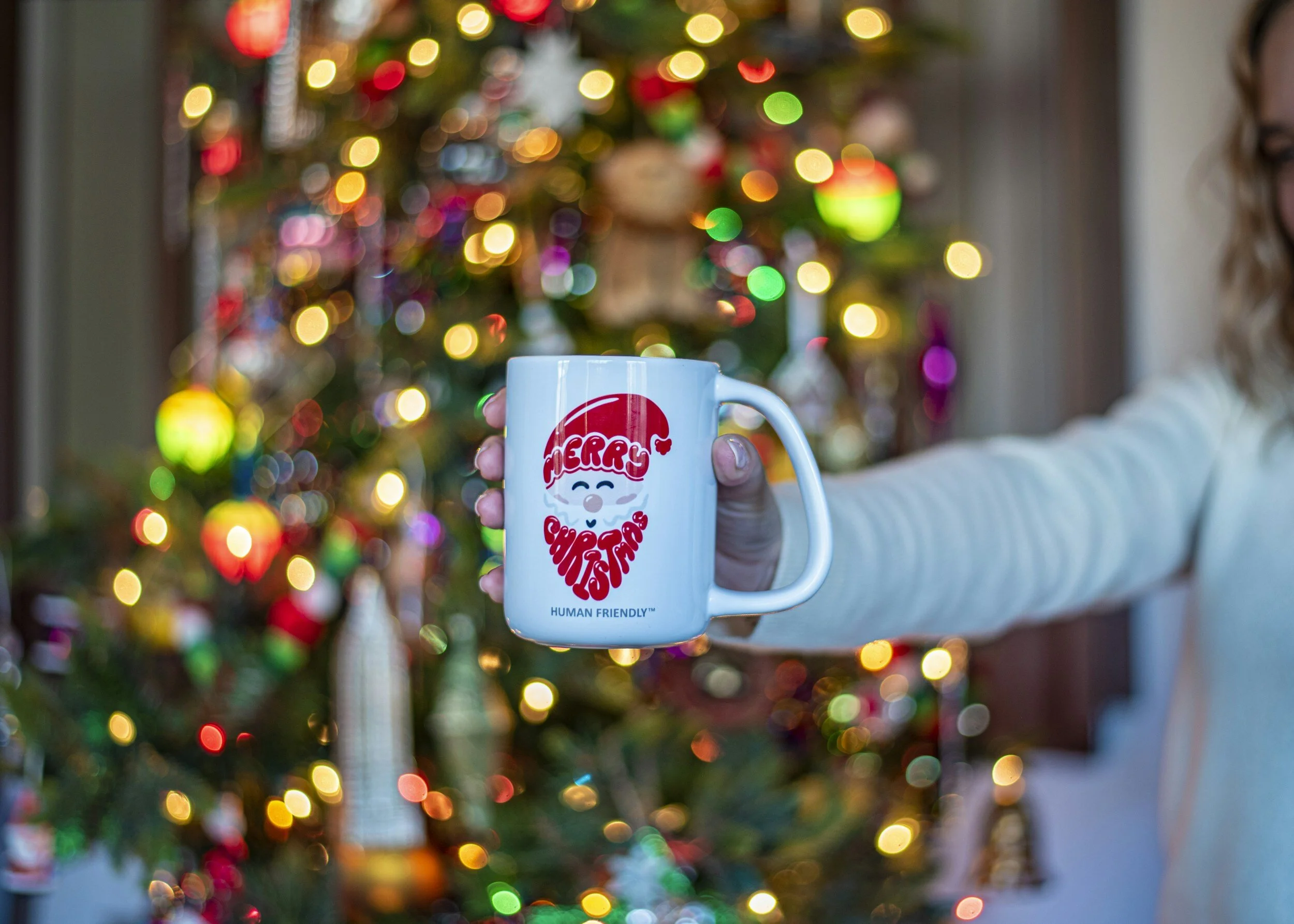a custom printed christmas mug