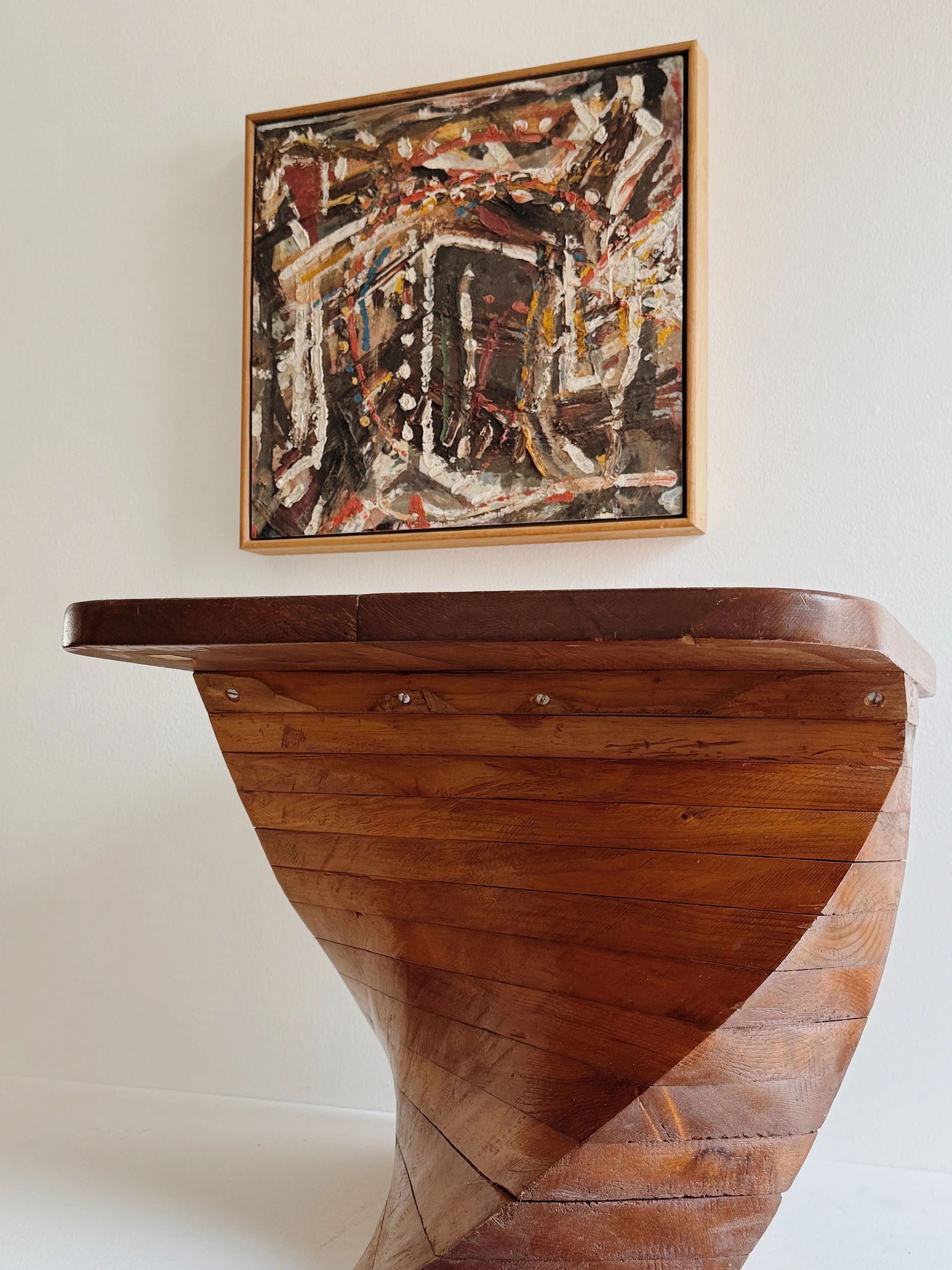 Framed Abstract Expressionist on Board, 1955