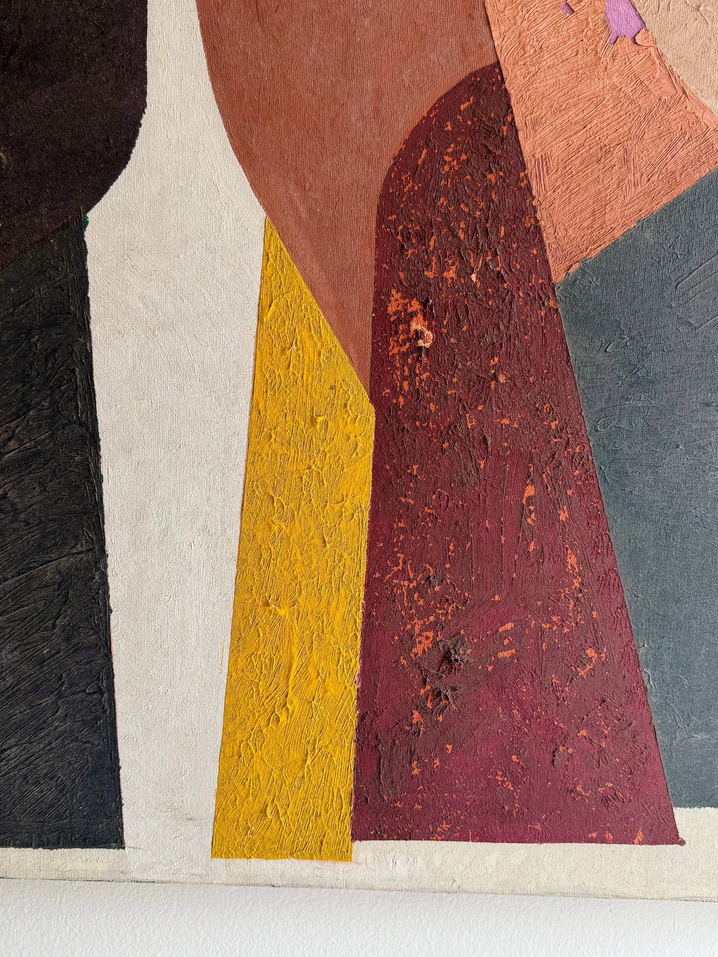 Private Listing - Mid 20th Century Hard Edge Oil Painting Signed Betty